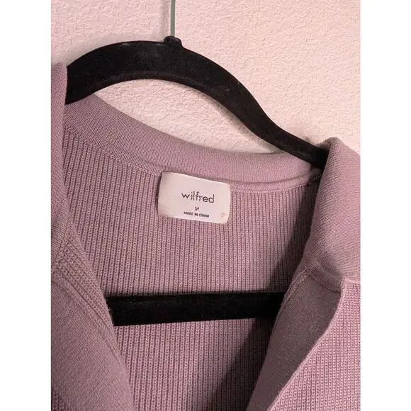 Wilfred Aritzia Cove Purple Ribbed Bodycon Dress Buttons M - Picture 4 of 6